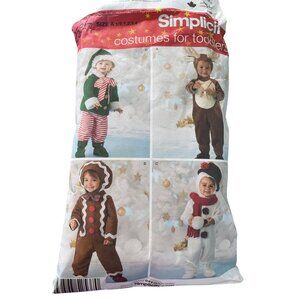 Simplicity 2537 Toddler Costume Pattern Size 1/2-4 Elf Reindeer Gingerbread CUT